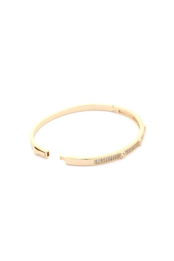 Cubic Zirconia Bracelet – Encrusted Adjustable Chain, Gold/Silver