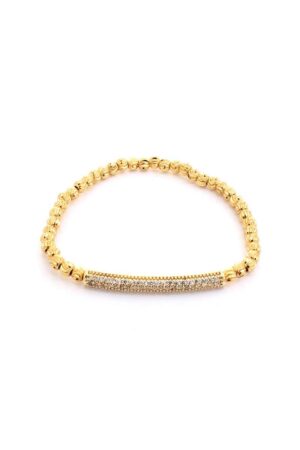 Metal Ball Bead Stretch Bracelet – Gold or Rhodium