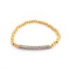 Metal Ball Bead Stretch Bracelet – Gold or Rhodium