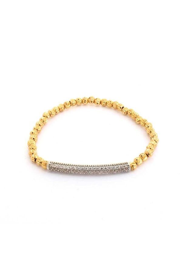 Metal Ball Bead Stretch Bracelet – Gold or Rhodium