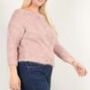 Plus Size Textured Off-the-Shoulder Long Sleeve Top – Mauve