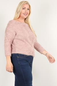 Plus Size Textured Off-the-Shoulder Long Sleeve Top – Mauve