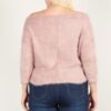 Plus Size Textured Off-the-Shoulder Long Sleeve Top – Mauve