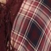Plus-Size Plaid 3/4 Sleeve Top with Hi-Lo Hem – Wine