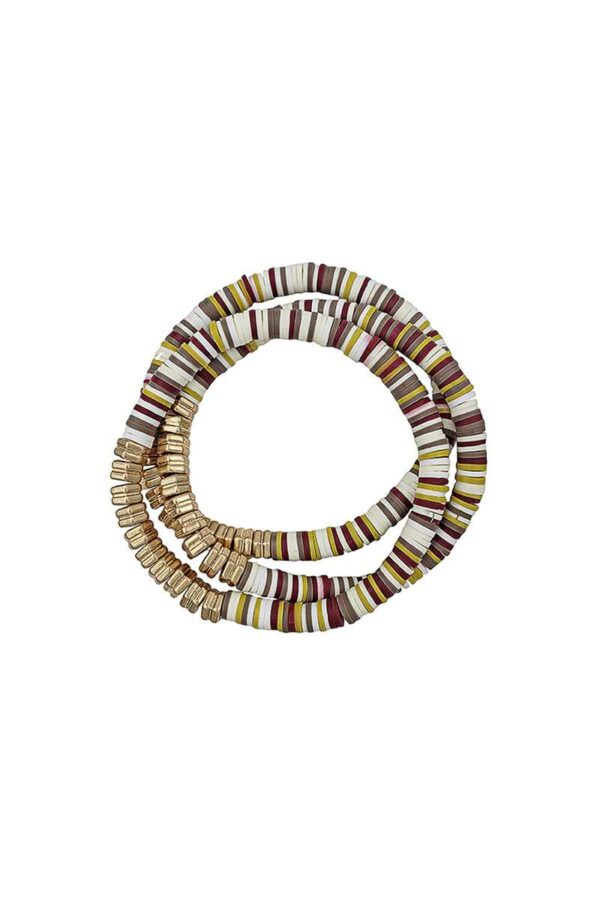 Triple Ring Bead Stretch Bracelets – Mixed Colors