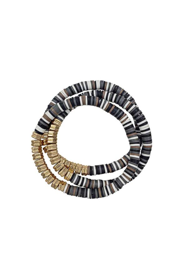 Triple Ring Bead Stretch Bracelets – Mixed Colors