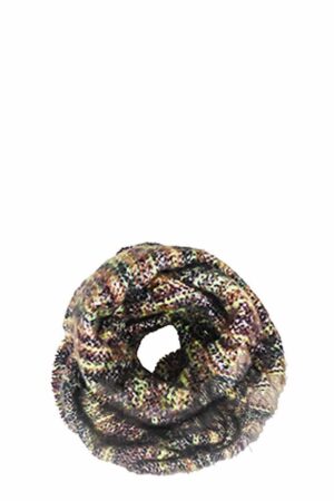 Multi-Yarn Knitted Infinity Scarf – Bright Colorways