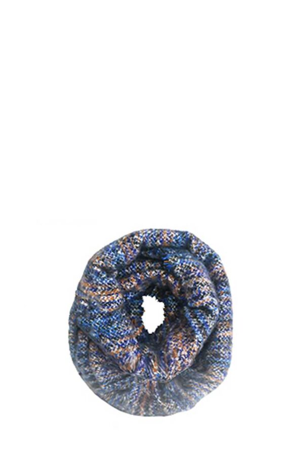Multi-Yarn Knitted Infinity Scarf – Bright Colorways