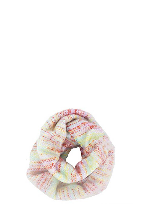 Multi-Yarn Knitted Infinity Scarf – Bright Colorways