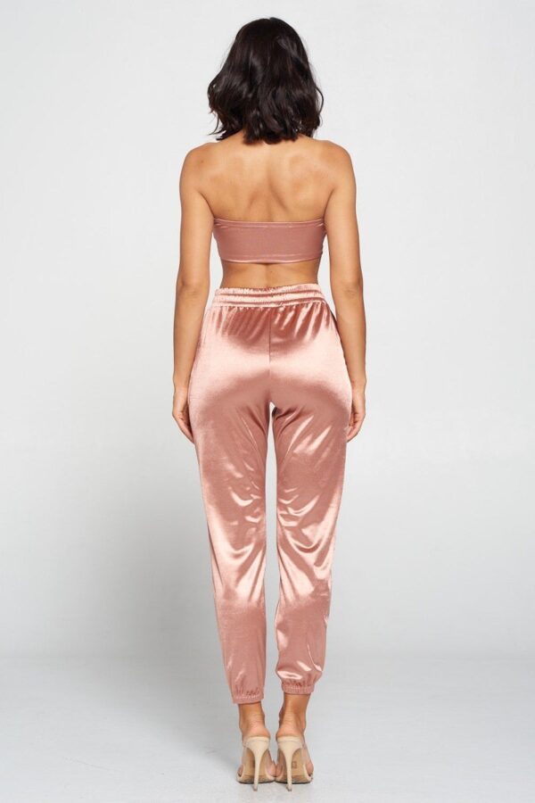 Tube Top Pant Set – Sleek Strapless Two-Piece in Mauve