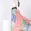 Color-Block Pleated Maxi Skirt – Multi