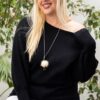 Plus Size Round Neck Sweater – Long Sleeve Black