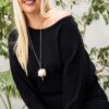 Plus Size Round Neck Sweater – Long Sleeve Black