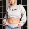 Plus Grey Floral Embroidery 3-Piece Loungewear Set