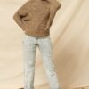 Ribbed Knit Sweater with Eyelet Detail – Taupe