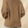 Ribbed Knit Sweater with Eyelet Detail – Taupe