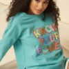 French Terry Graphic Sweatshirt – ‘Know Your Power’ Jade