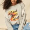 French Terry Graphic Sweatshirt – ‘Shoot Your Shot’ Heather Grey