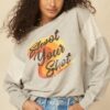 French Terry Graphic Sweatshirt – ‘Shoot Your Shot’ Heather Grey