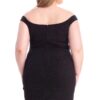 Plus Size Glittered Off-Shoulder Bodycon Mini Dress – Black