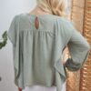 Draped Ruffle Long-Sleeve Top – Sage