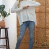 Criss Cross Open Back Longsleeve Top – Off White