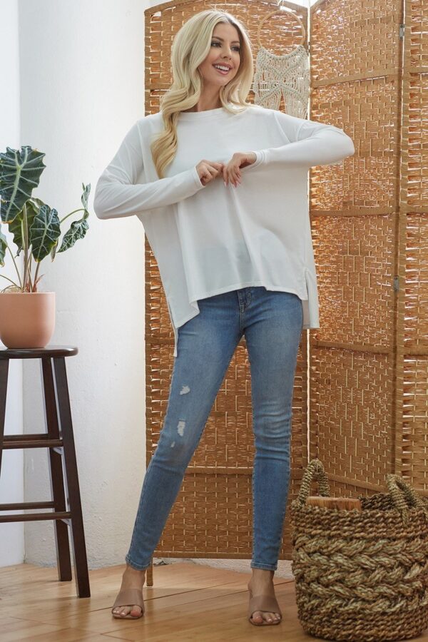 Criss Cross Open Back Longsleeve Top – Off White