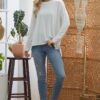 Criss Cross Open Back Longsleeve Top – Off White