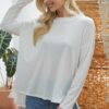 Criss Cross Open Back Longsleeve Top – Off White