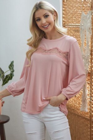 Sheer Lace Long-Sleeve Top – See-Through Detail