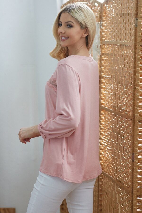 Sheer Lace Long-Sleeve Top – See-Through Detail