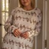 Plus Size Abstract-Blur Sweatshirt in Cream & Taupe
