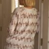 Plus Size Abstract-Blur Sweatshirt in Cream & Taupe