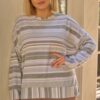 Plus Striped Super Soft Sweatshirt – Sage & Lavender