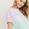 Tie-Dyed Round-Neck Short Sleeve Tee – Green Multi