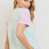 Tie-Dyed Round-Neck Short Sleeve Tee – Green Multi
