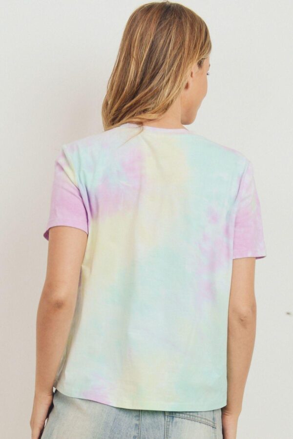 Tie-Dyed Round-Neck Short Sleeve Tee – Green Multi