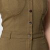 Strapless Button-Front Mini Dress – Light Olive Green