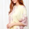 Knit Tie-Dye Hoodie – Relaxed Silhouette in Mauve/Yellow