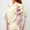 Knit Tie-Dye Hoodie – Relaxed Silhouette in Mauve/Yellow