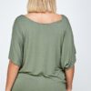 Plus Size Solid Knit Top – Flowy Dolman Silhouette, Olive