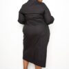 Plus Size Poplin Tie-Bow Shirt Dress – Black