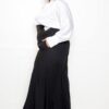 Satin Tie-Waist Wrap Top – Long Sleeve, White