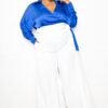 Palazzo Pants – Wide-Leg Plus Size, White