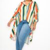 Plus Size Striped Hi-Low Shirt – Multi