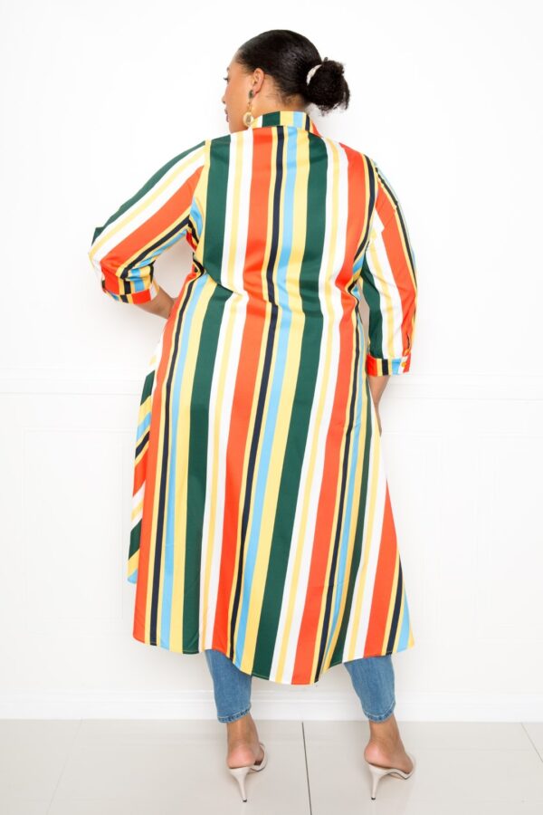 Plus Size Striped Hi-Low Shirt – Multi