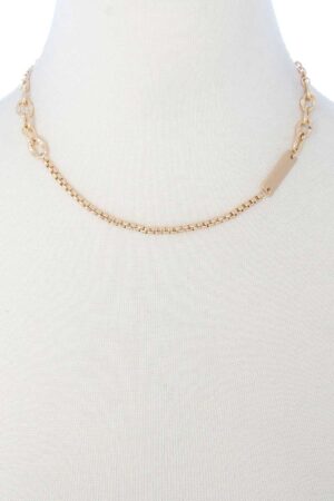 Metal Chain Necklace – Classic Chain in Gold, Worn Gold or Silver