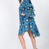 Smocked Off-Shoulder Midi Dress with Puffy Ruffle Sleeves – Sky Blue