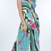 Ruffle-Sleeve Surplice Jumpsuit – Mint Multi