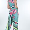 Ruffle-Sleeve Surplice Jumpsuit – Mint Multi